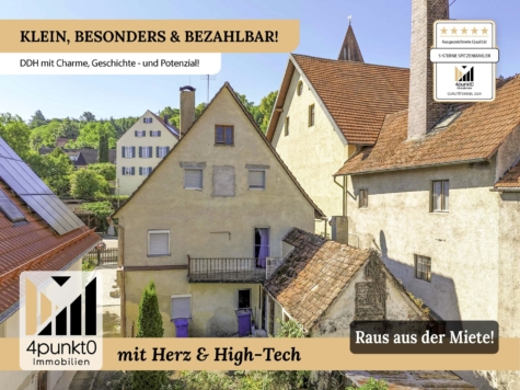 Klein, besonders & bezahlbar! DDH mit Charme, Geschichte – & Potenzial., 86751 Mönchsdeggingen, Doppelhaushälfte