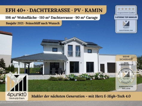 Modernes KfW-40+ EFH mit 110 m² Dachterrasse, PV & 90 m² Garage, 91799 Langenaltheim / Büttelbronn, Einfamilienhaus