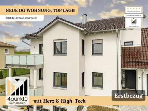 Moderne OG Wohnung mit Balkon und Garten in ruhiger Lage – Erstbezug, 86709 Wolferstadt, Etagenwohnung