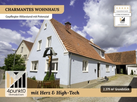 Gepflegter Altbestand mit Potenzial: 2.379 m² Grundstück, Scheune und Garten., 86750 Megesheim, Einfamilienhaus