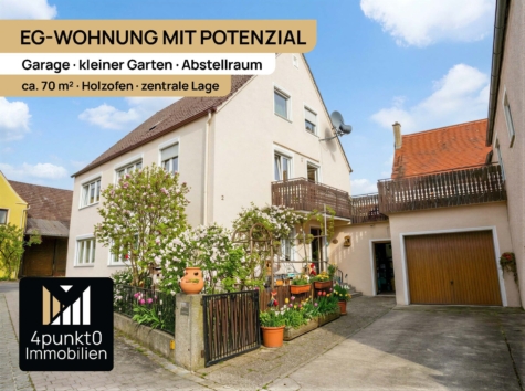 EG-Wohnung mit Potenzial – Garage, kleiner Garten & Abstellraum, 86650 Wemding, Erdgeschosswohnung