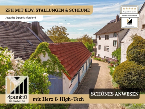 ZFH in Seenähe mit ELW, Nebengebäuden und Weidefläche, 91722 Arberg / Großlellenfeld, Zweifamilienhaus