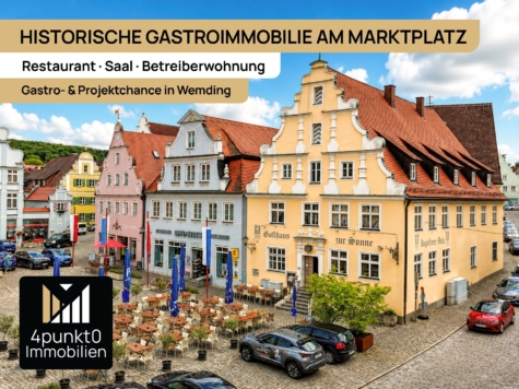 Historisches Gasthaus am Marktplatz: Restaurant, Saal, Betreiberwohnung & Ausbaupotenzial, 86650 Wemding, Gastronomie und Wohnung