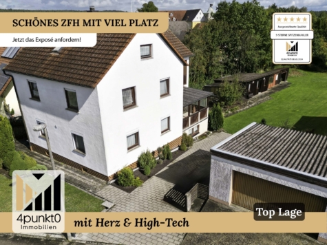 Viel Platz mit Fördermöglichkeit: ZFH in Sackgassenlage mit 1.460 m² Grundstück, 91602 Dürrwangen, Zweifamilienhaus