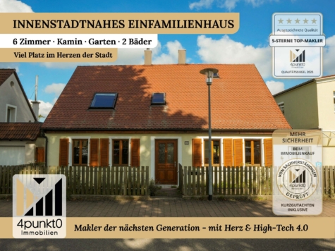 Innenstadtnahes Einfamilienhaus, 6 Zimmer, 2 Bäder, Kamin, Garten., 91781 Weißenburg in Bayern, Einfamilienhaus