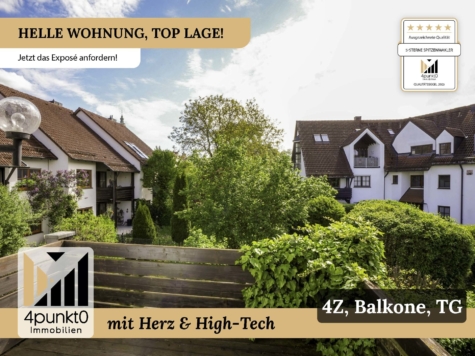 RESERVIERT – Helle 4-Zimmer-Wohnung im 1. OG mit 2 Balkonen und Tiefgarage – ruhig und zentral, 86609 Donauwörth, Etagenwohnung