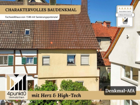 Charaktervolles Baudenkmal von 1548 – mit Sanierungspotenzial & steuerlichen Vorteilen., 86751 Mönchsdeggingen, Doppelhaushälfte