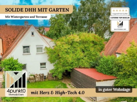 Solide Doppelhaushälfte mit Garten, Wintergarten und Terrasse– in guter Wohnlage, 86650 Wemding, Doppelhaushälfte