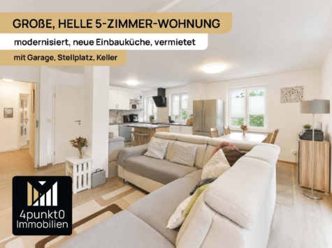 Große 5-Zimmer-Wohnung in Monheim – modernisiert, vermietet, mit Garage und Staffelmiete, 86653 Monheim, Etagenwohnung
